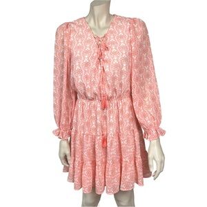 LoveColette Peach and White Floral Dress